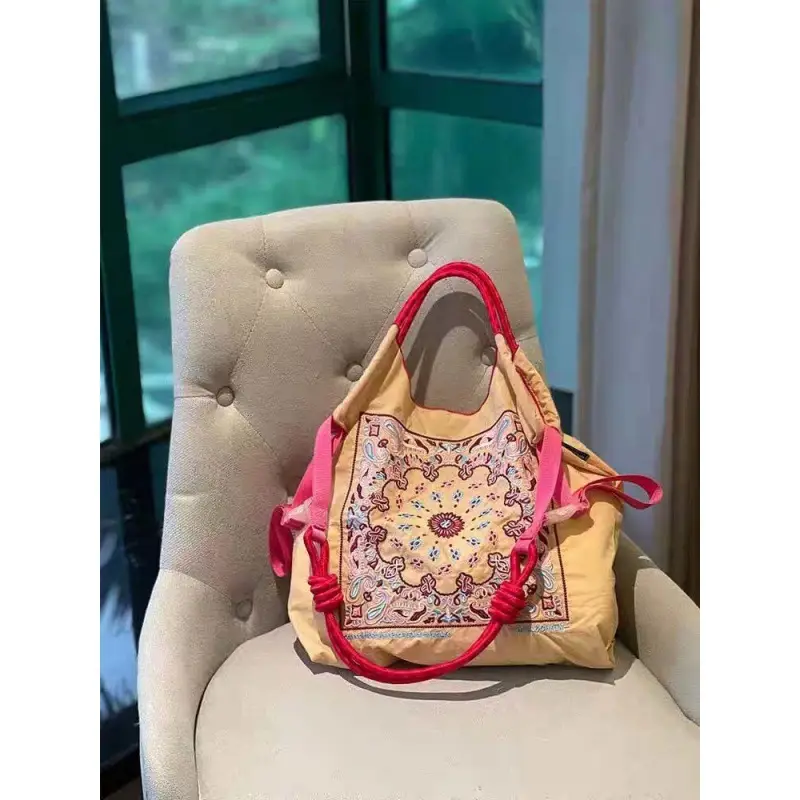 Japanese Embroidered Canvas Eco Bag for Women - Image 8