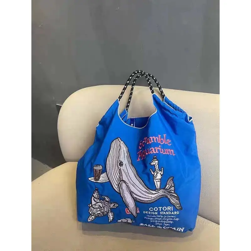 Japanese Embroidered Canvas Eco Bag for Women - Image 9