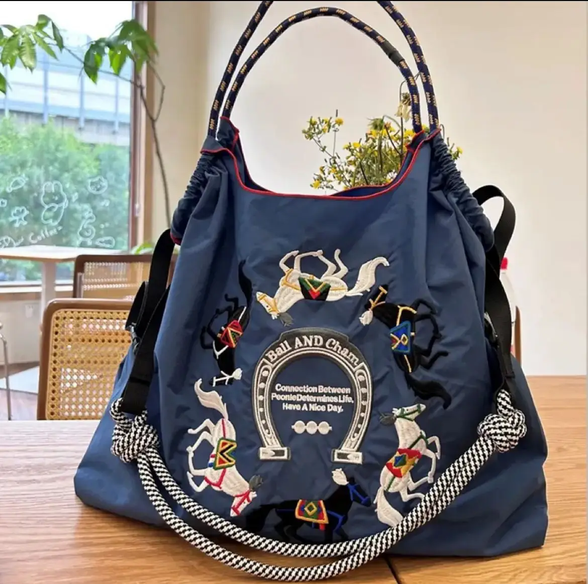 Japanese Embroidered Canvas Eco Bag for Women - Image 18