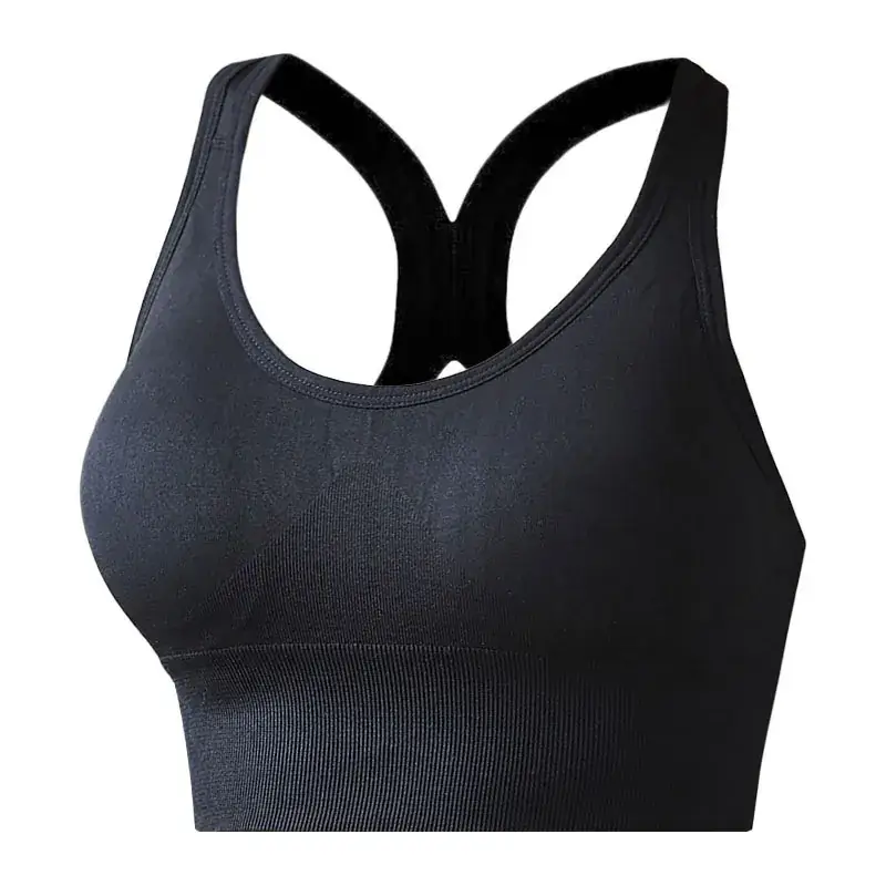 Adjustable Blue Sports Bra with Rear Buckle & Wide Straps - Image 10