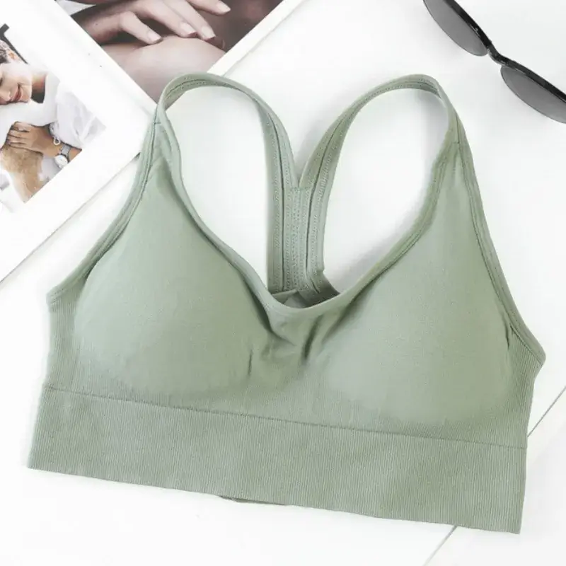 Adjustable Blue Sports Bra with Rear Buckle & Wide Straps - Image 3