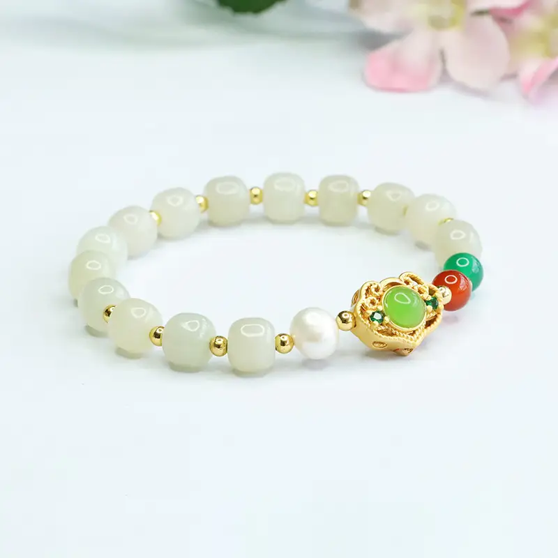 Guan Yu Jade Pearl Bracelet for Women - Image 3
