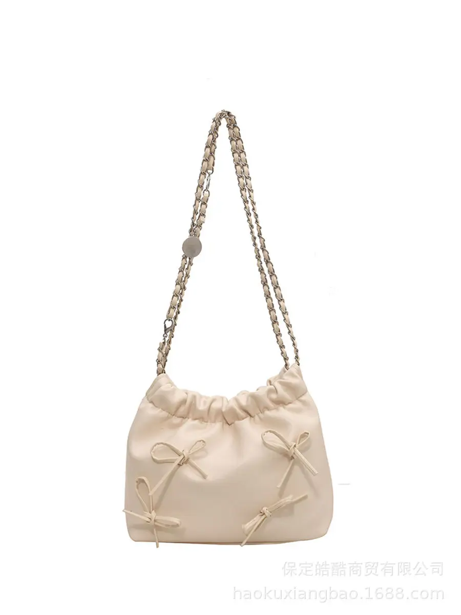White Chain Shoulder Messenger Bag for Women - Image 9
