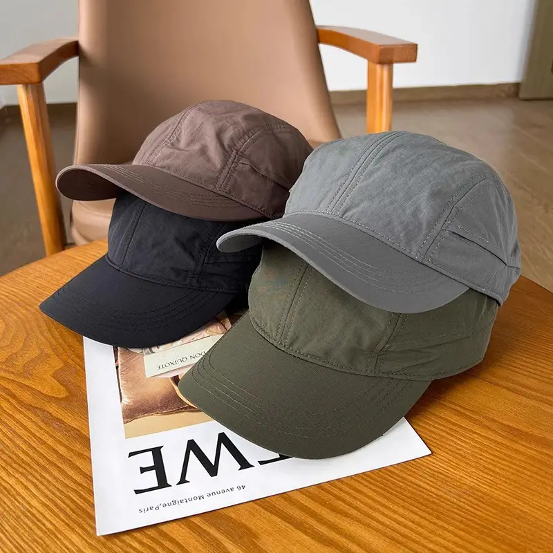 Black Outdoor Cap with Side Vent for Hot Weather