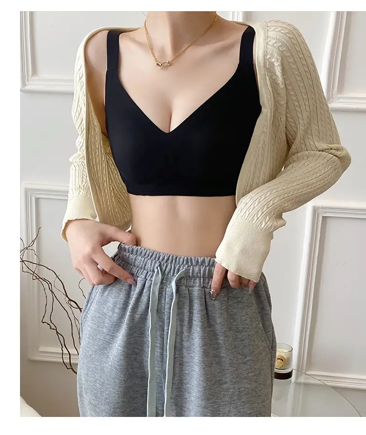 Ultra-thin Ice Silk Mask Underwear Rabbit Ear Cup Cool Feeling Soft Traceless Upper Collection Paramilis Anti-expansion Soft Support Bra — feature 21