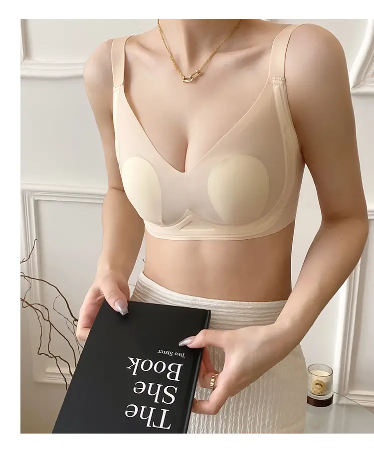 Ultra-thin Ice Silk Mask Underwear Rabbit Ear Cup Cool Feeling Soft Traceless Upper Collection Paramilis Anti-expansion Soft Support Bra — feature 24