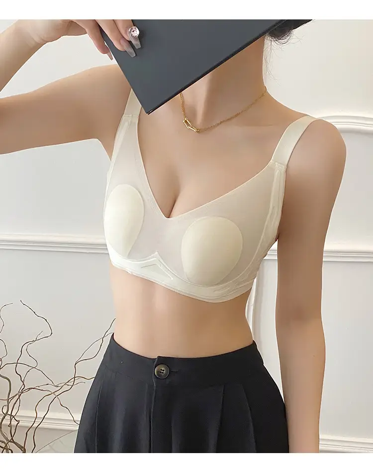 Ultra-thin Ice Silk Mask Underwear Rabbit Ear Cup Cool Feeling Soft Traceless Upper Collection Paramilis Anti-expansion Soft Support Bra — feature 26