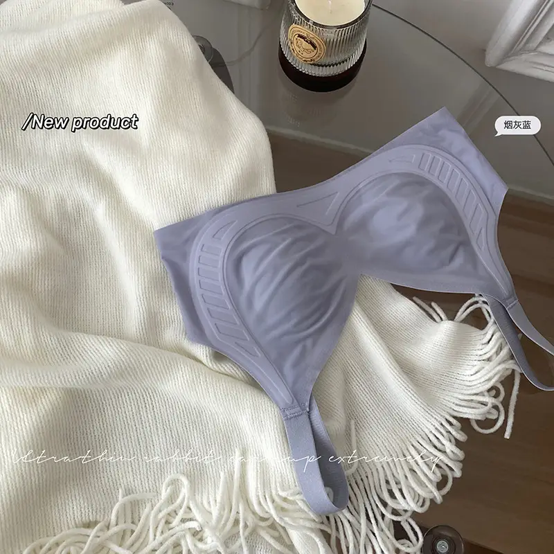 Ultra-thin Ice Silk Mask Underwear Rabbit Ear Cup Cool Feeling Soft Traceless Upper Collection Paramilis Anti-expansion Soft Support Bra
