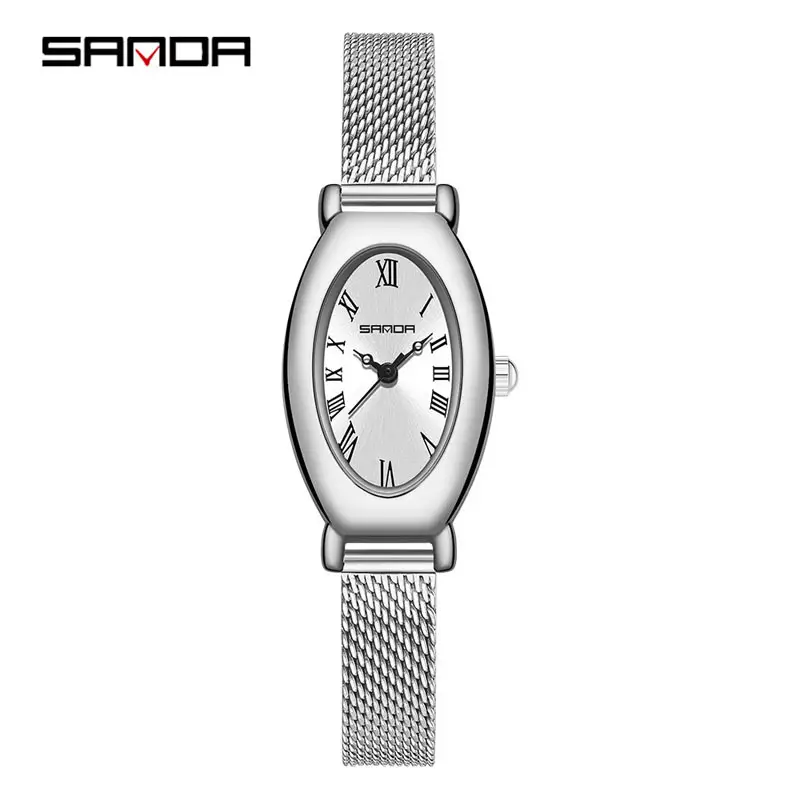 Sanda Women's Rose Gold Quartz Watch with Black Leather Band - Image 7