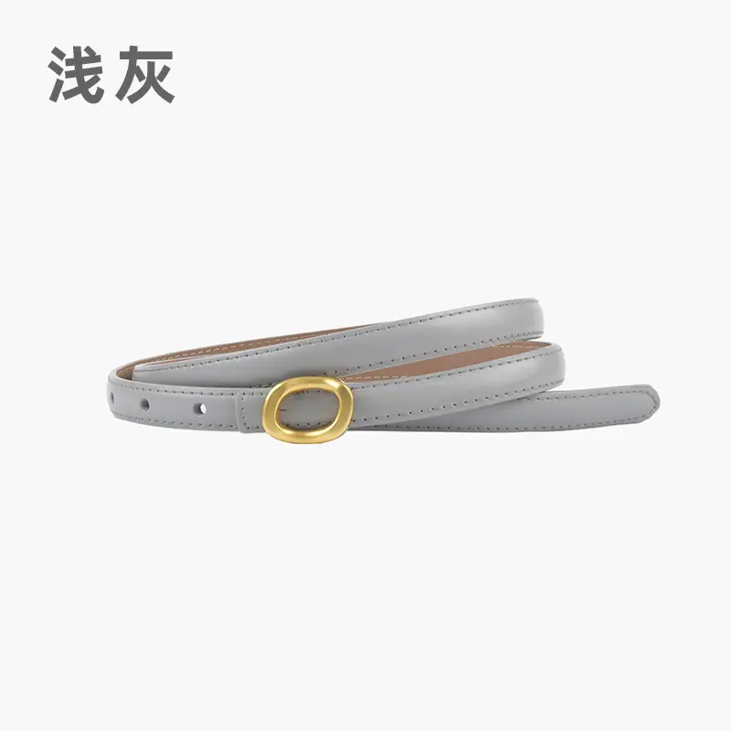 Women's Genuine Leather Belt Brown Gold Buckle - Image 16