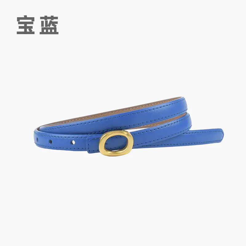 Women's Genuine Leather Belt Brown Gold Buckle - Image 17