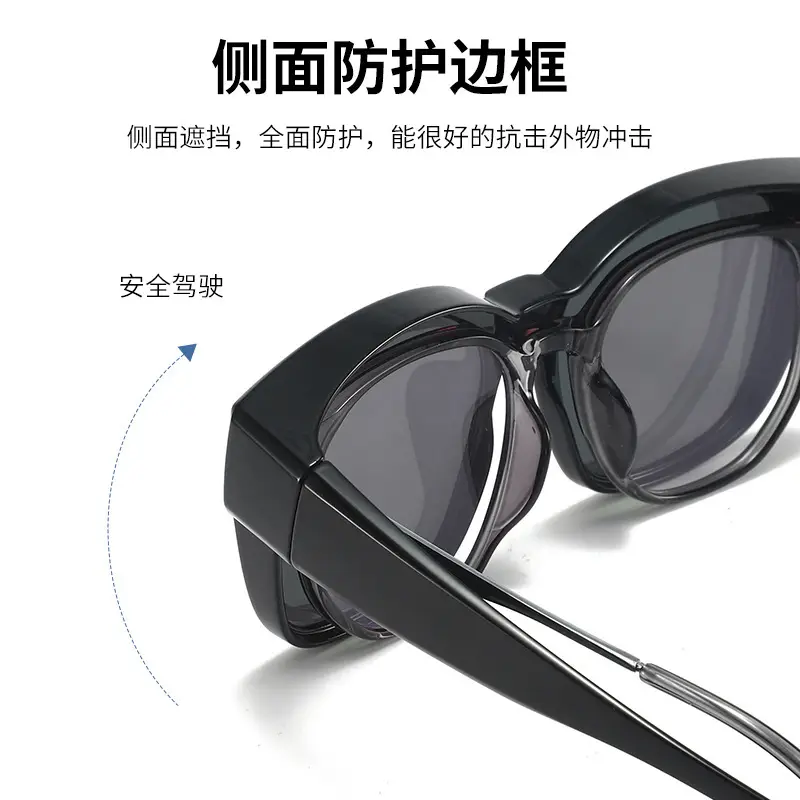 New TR Polarized Myopia Sunglasses for Men Women Black - Image 8