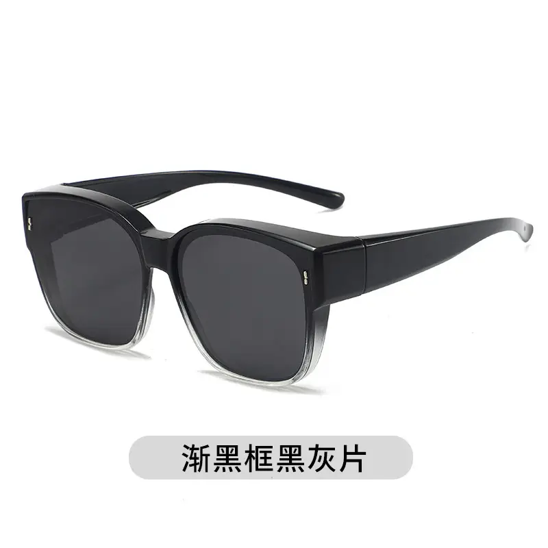 New TR Polarized Myopia Sunglasses for Men Women Black - Image 3