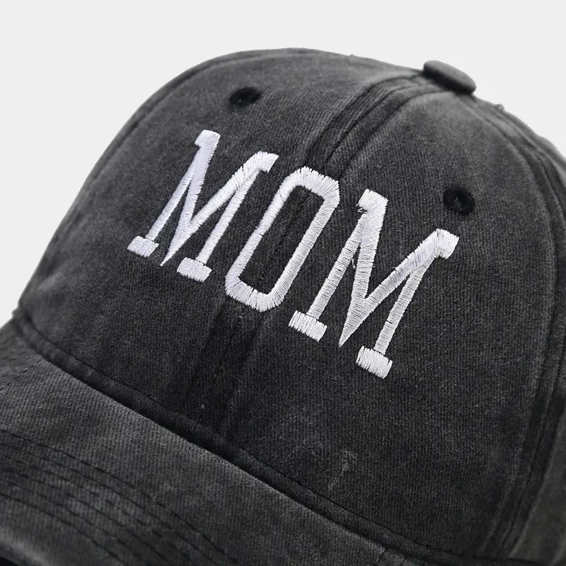 White Washed Cotton DAD Embroidered Baseball Cap — feature 6
