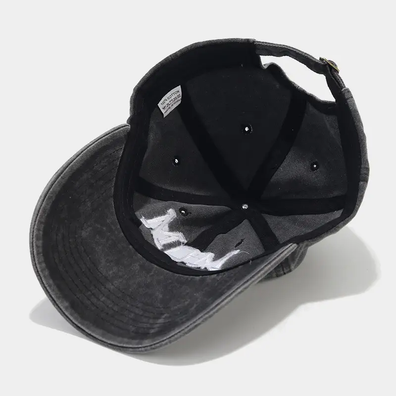 White Washed Cotton DAD Embroidered Baseball Cap — feature 7