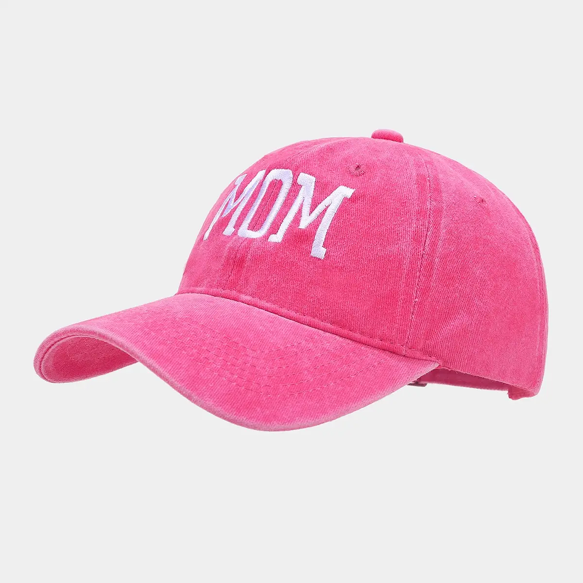 White Washed Cotton DAD Embroidered Baseball Cap - Image 10