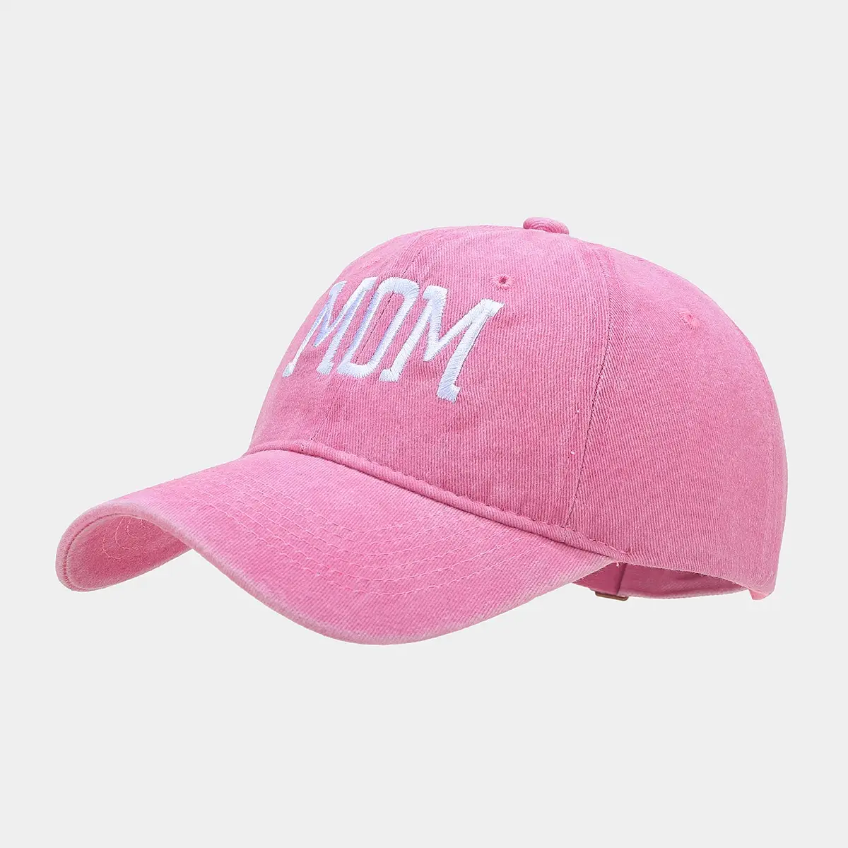 White Washed Cotton DAD Embroidered Baseball Cap - Image 11