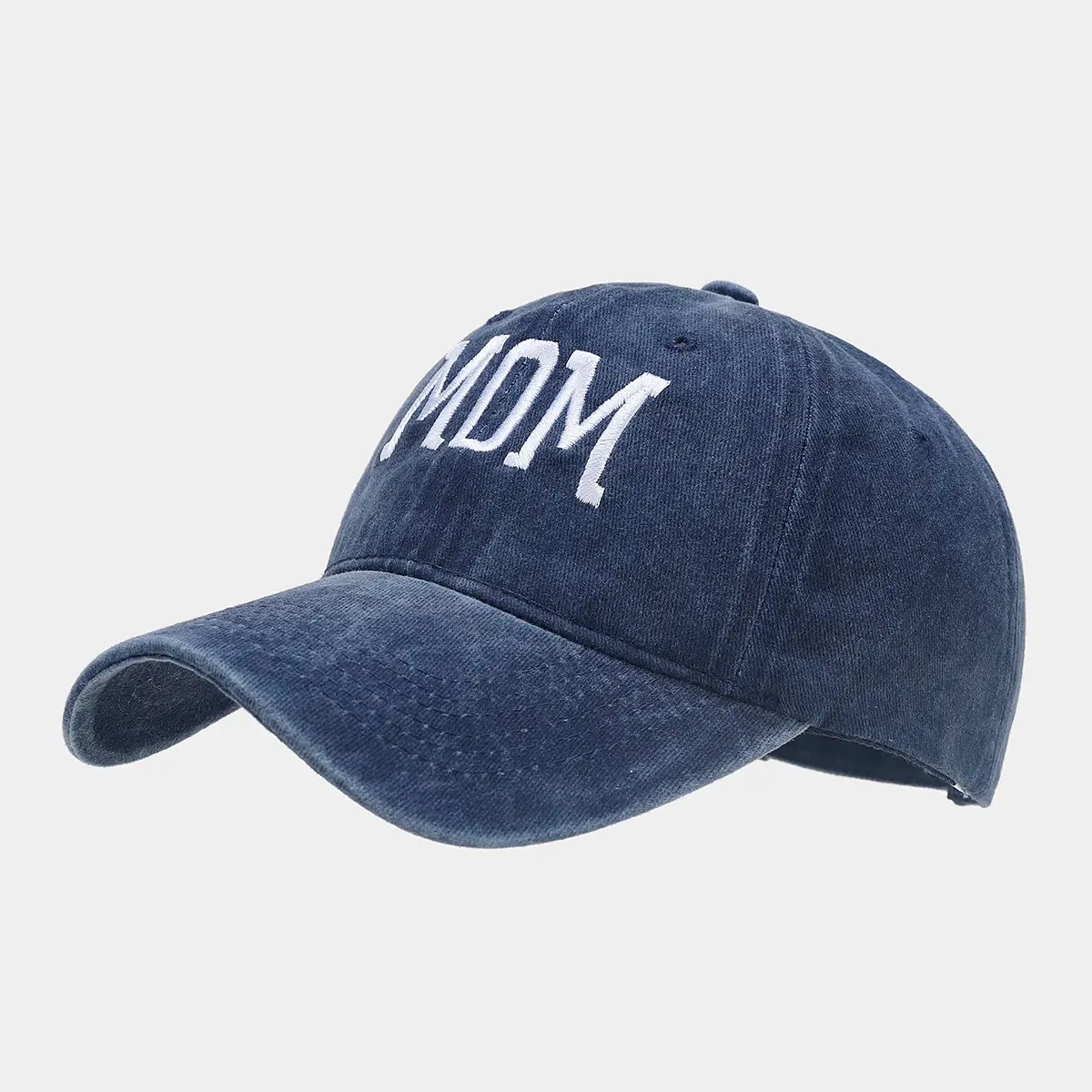 White Washed Cotton DAD Embroidered Baseball Cap - Image 12