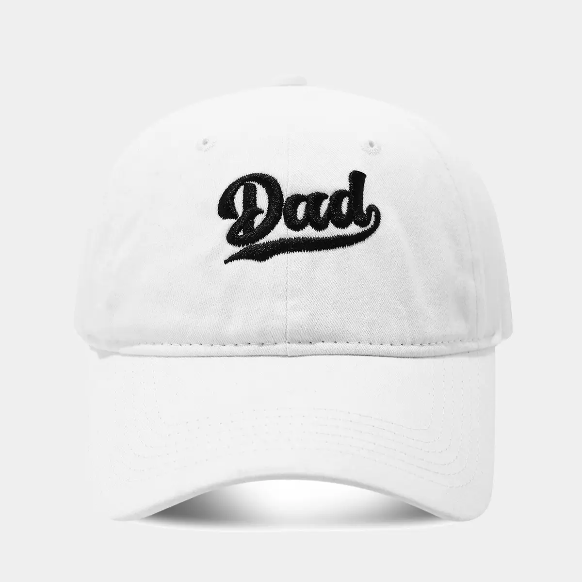 White Washed Cotton DAD Embroidered Baseball Cap - Image 14