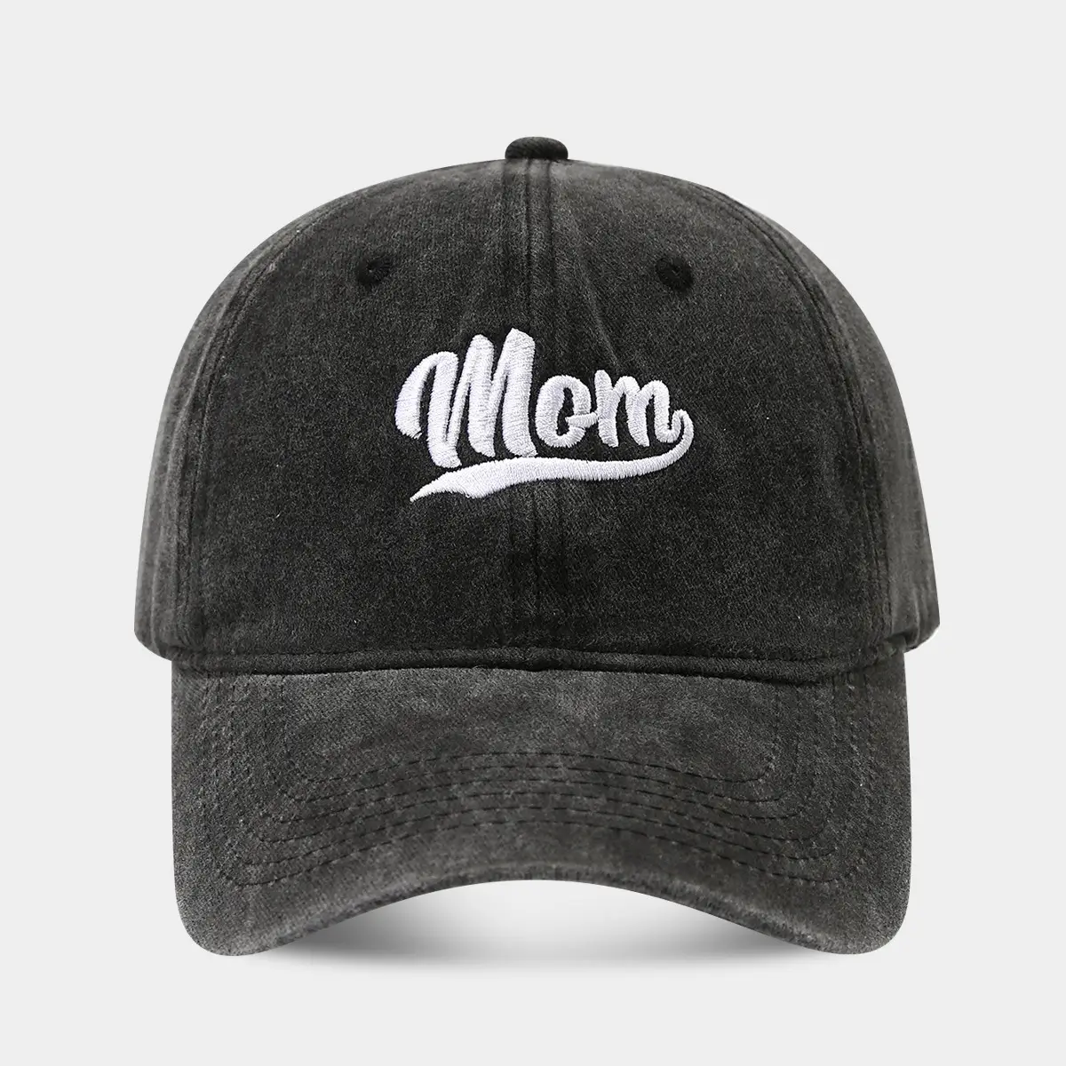 White Washed Cotton DAD Embroidered Baseball Cap - Image 15
