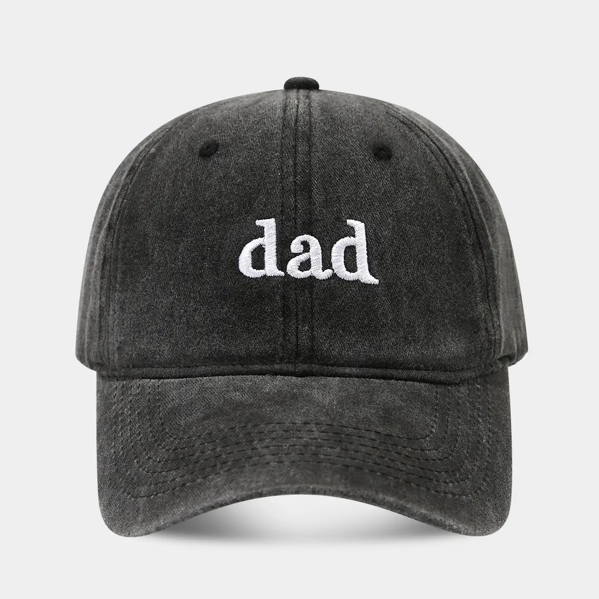 White Washed Cotton DAD Embroidered Baseball Cap - Image 17