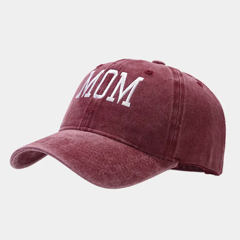 White Washed Cotton DAD Embroidered Baseball Cap - Image 8