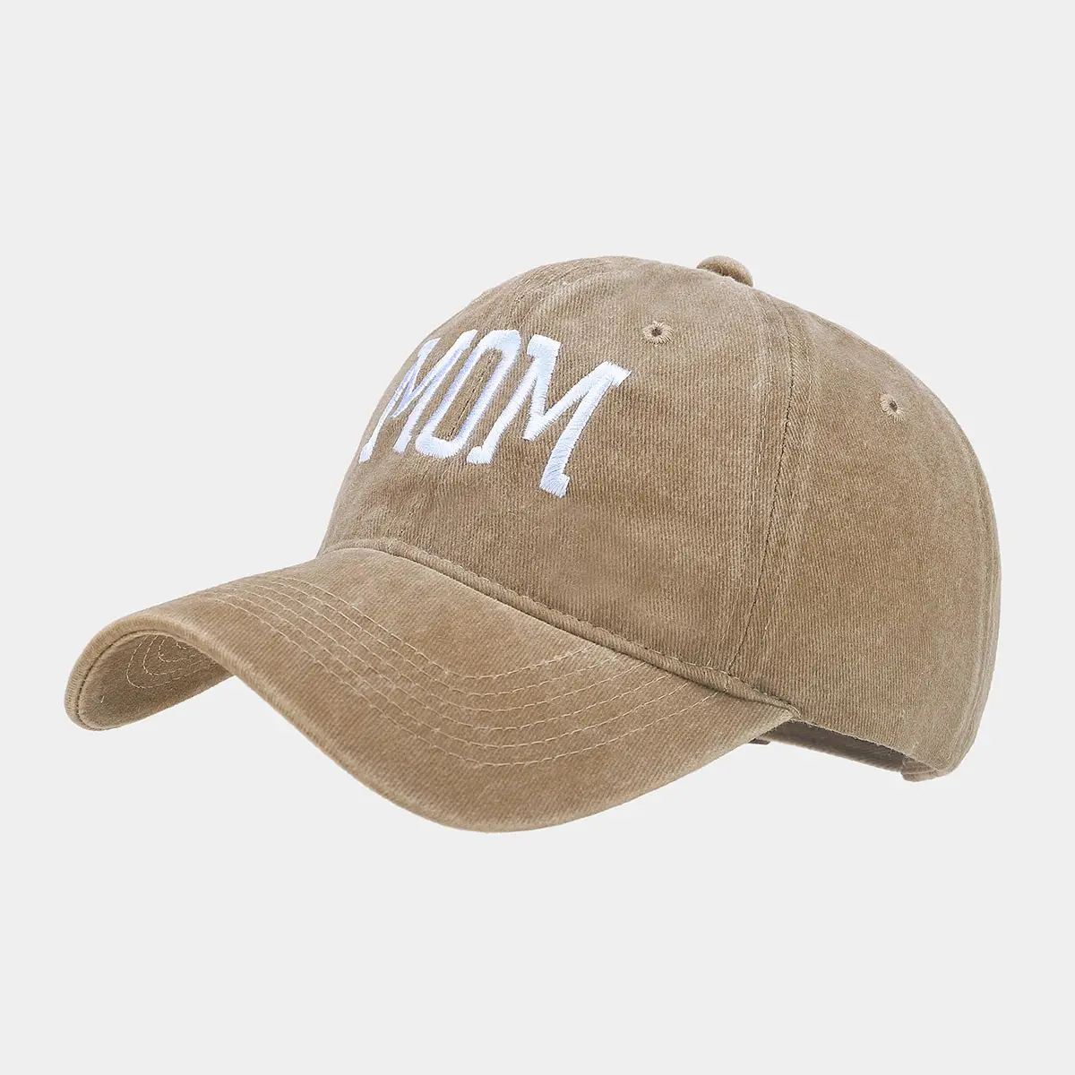 White Washed Cotton DAD Embroidered Baseball Cap - Image 9