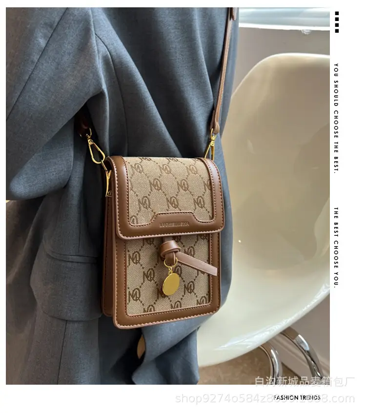Women Crossbody Bag Brown Gold Monogram 2026 — feature 1