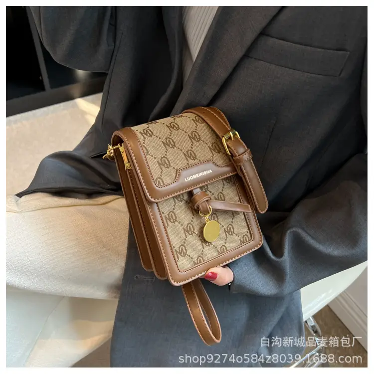 Women Crossbody Bag Brown Gold Monogram 2026 — feature 10
