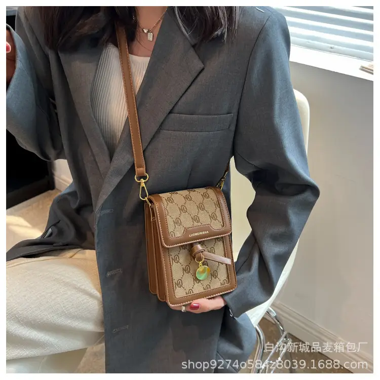 Women Crossbody Bag Brown Gold Monogram 2026 — feature 11
