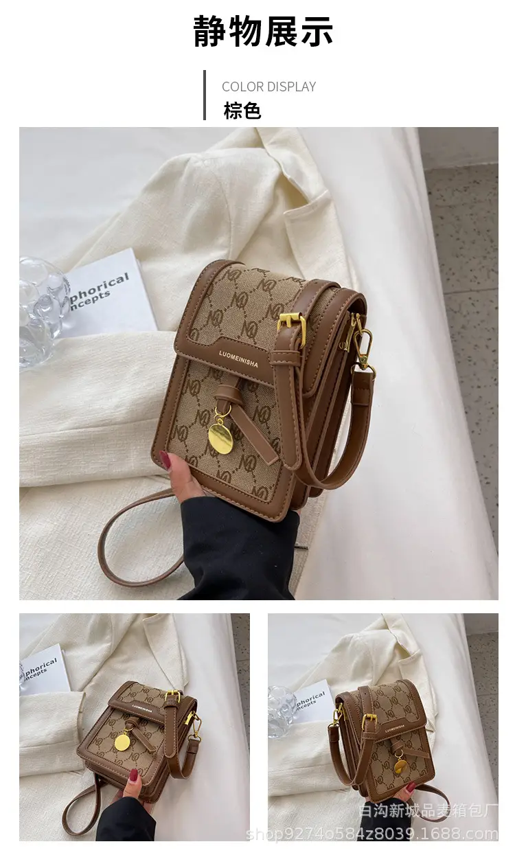 Women Crossbody Bag Brown Gold Monogram 2026 — feature 14