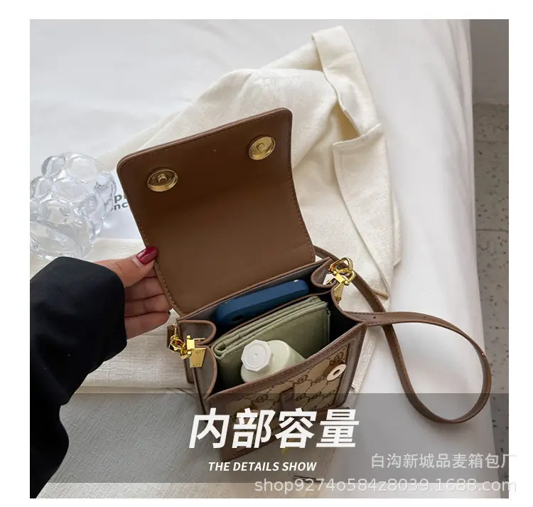 Women Crossbody Bag Brown Gold Monogram 2026 — feature 7