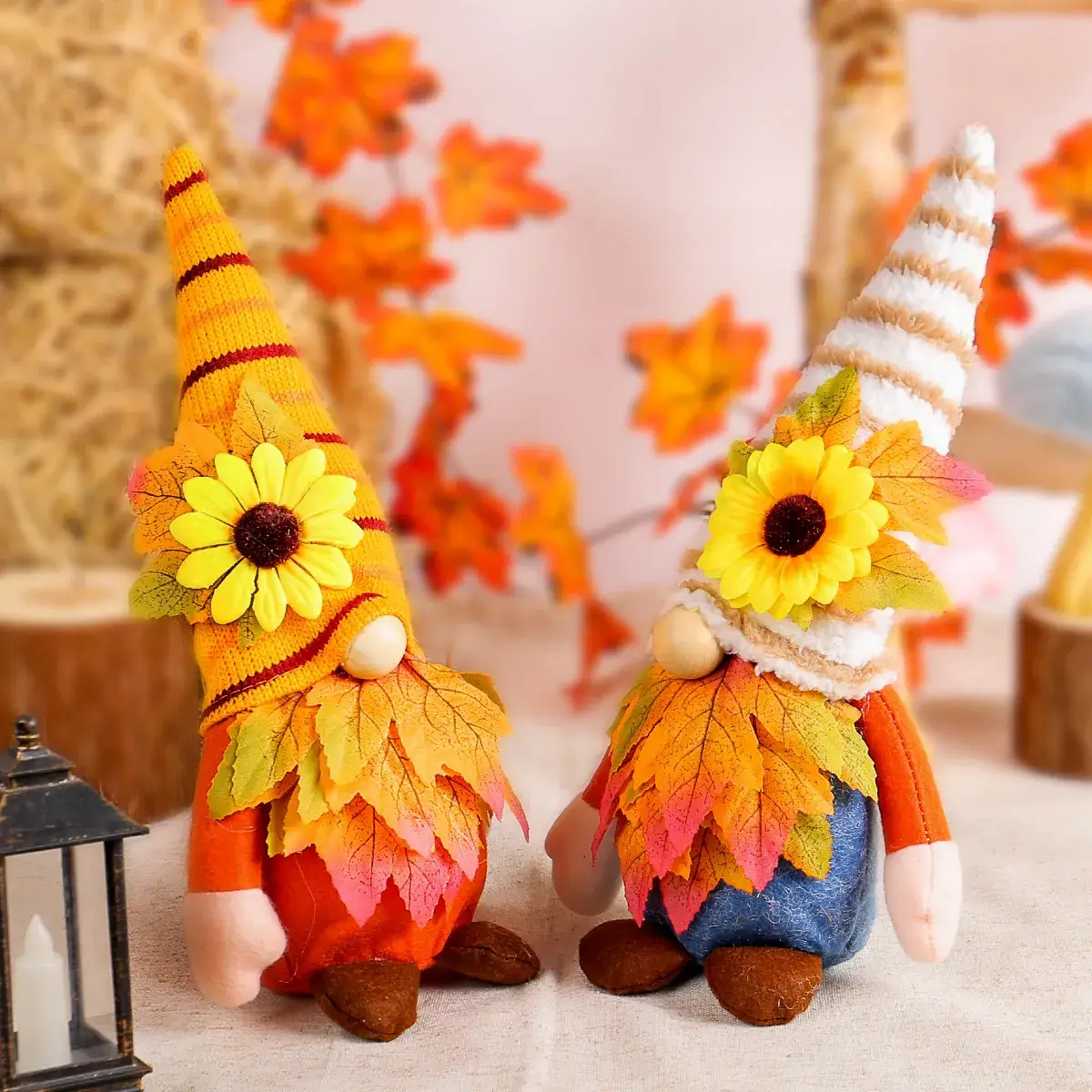 Harvest Maple Leaf Doll Sunflower Rudolph Faceless Ornaments - Image 6