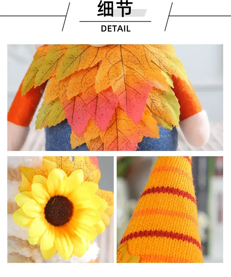 Harvest Maple Leaf Doll Sunflower Rudolph Faceless Ornaments — feature 12