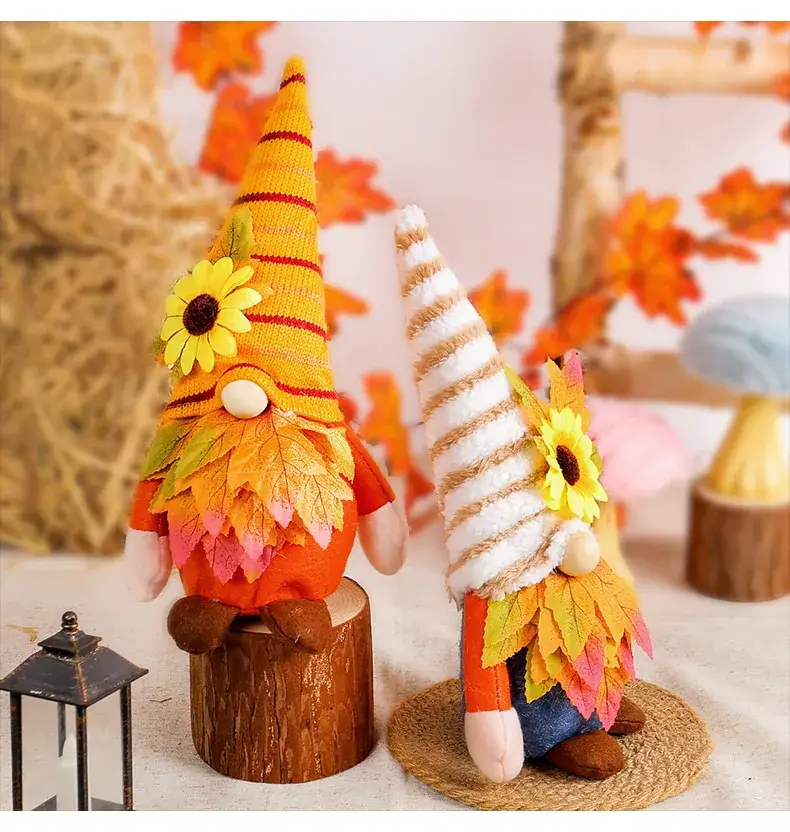 Harvest Maple Leaf Doll Sunflower Rudolph Faceless Ornaments — feature 6