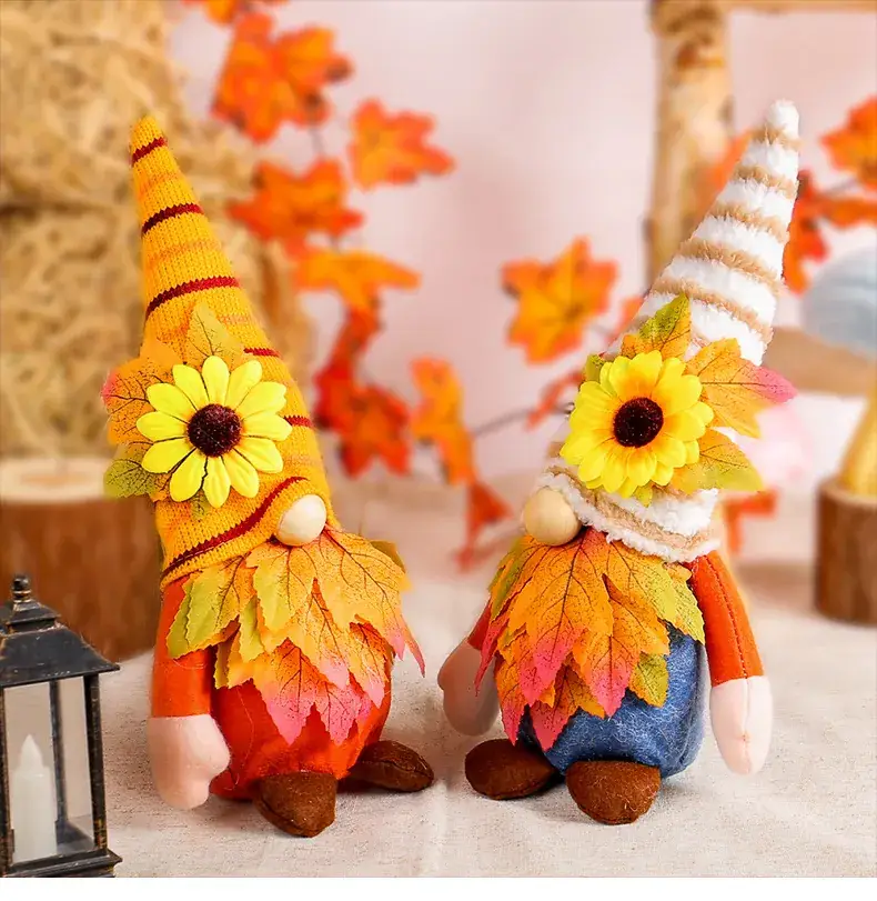 Harvest Maple Leaf Doll Sunflower Rudolph Faceless Ornaments — feature 7