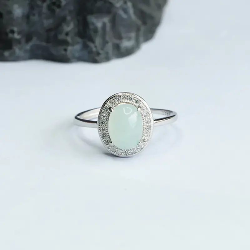 Guan Yu S925 Silver Inlaid Natural Jade Ring — feature 9