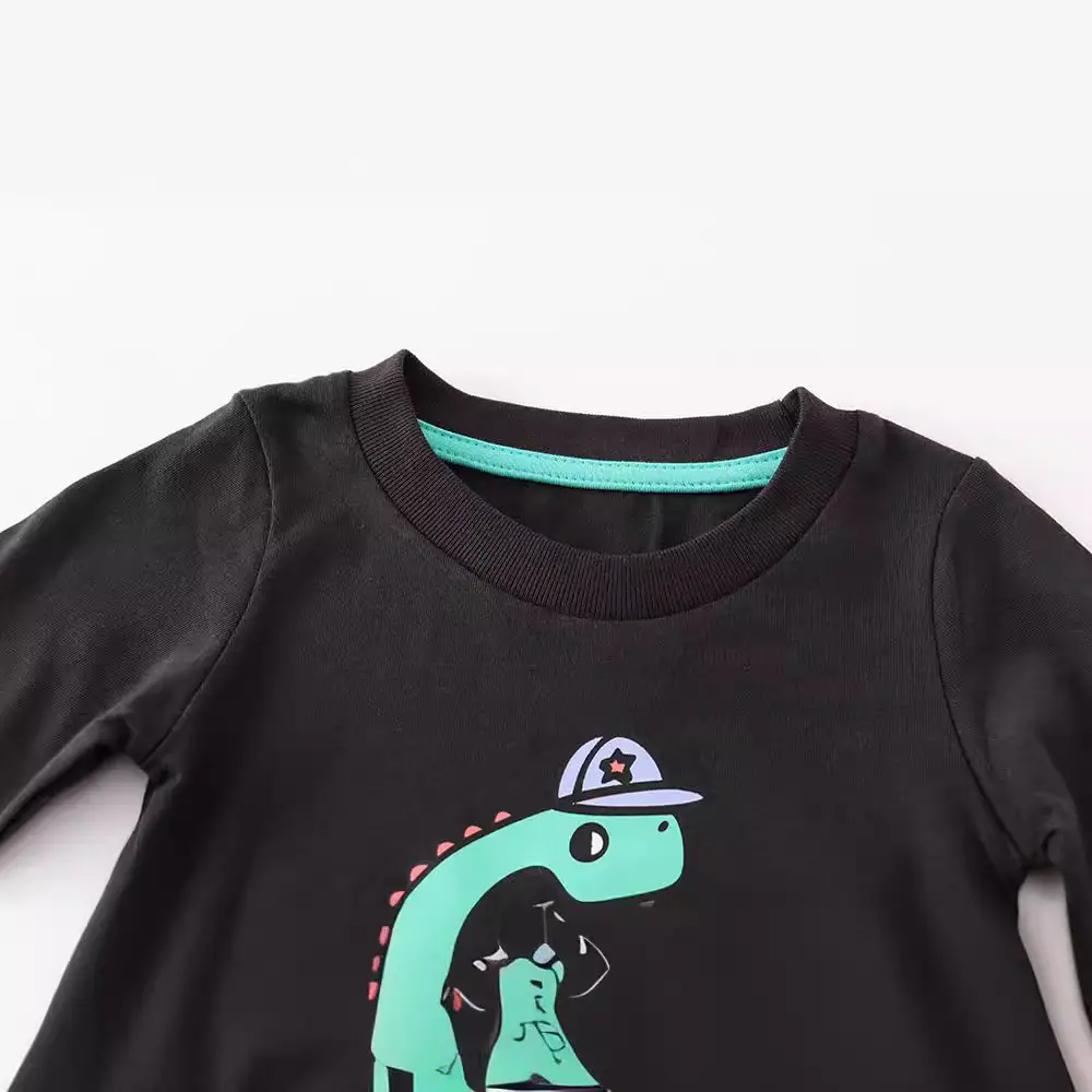 Boys Cotton Long Sleeve T-shirt with Dinosaur Print - Image 2