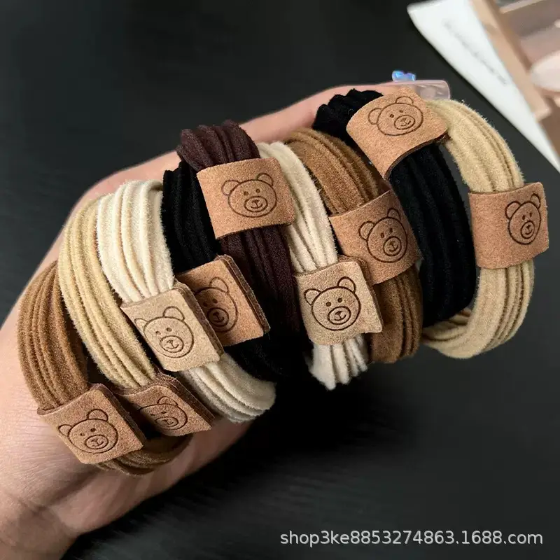 Rubber Band Thick Head Rope Hair High Elasticity Bear Label