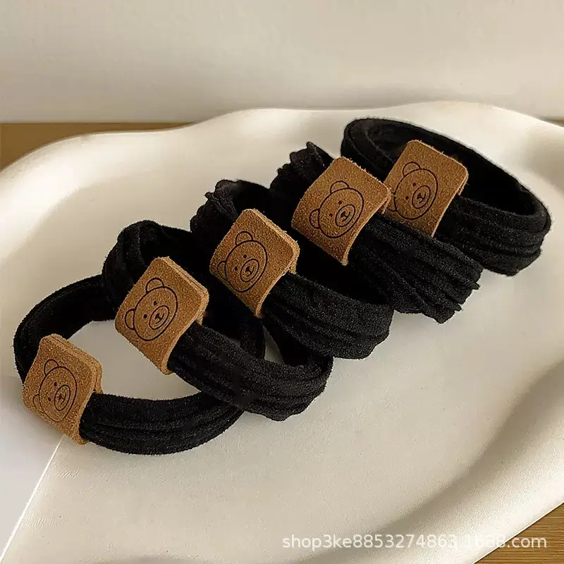 Rubber Band Thick Head Rope Hair High Elasticity Bear Label