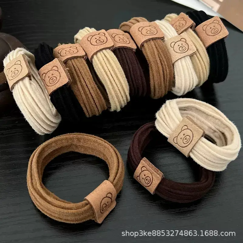 Rubber Band Thick Head Rope Hair High Elasticity Bear Label — feature 3