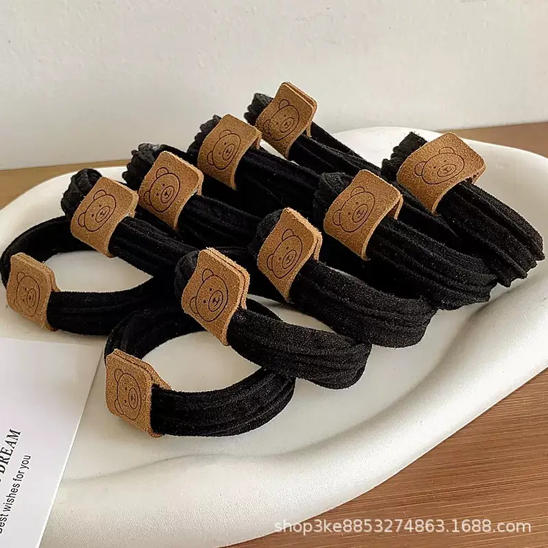 Rubber Band Thick Head Rope Hair High Elasticity Bear Label