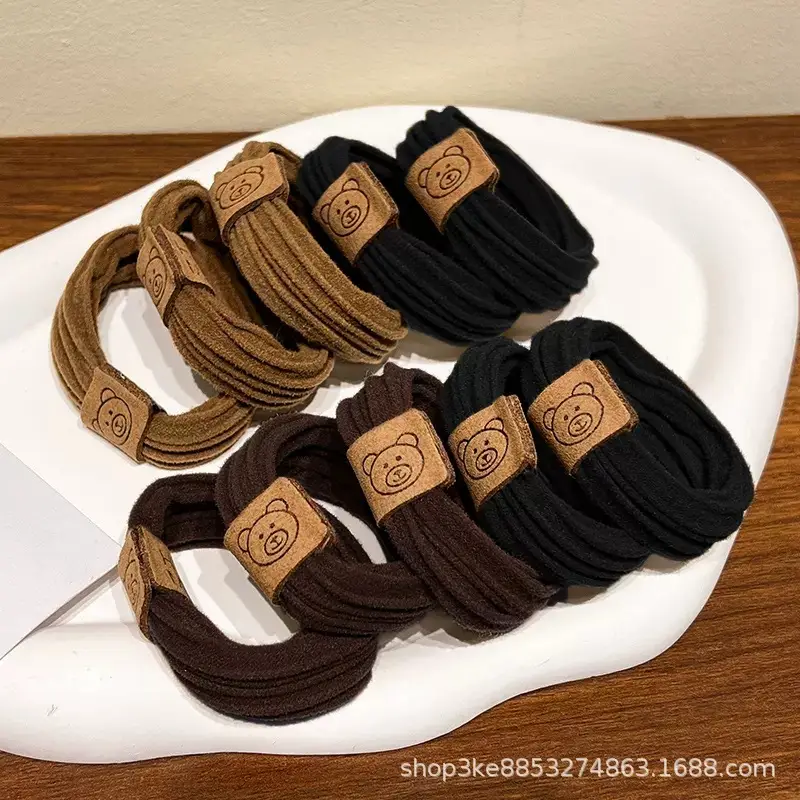 Rubber Band Thick Head Rope Hair High Elasticity Bear Label