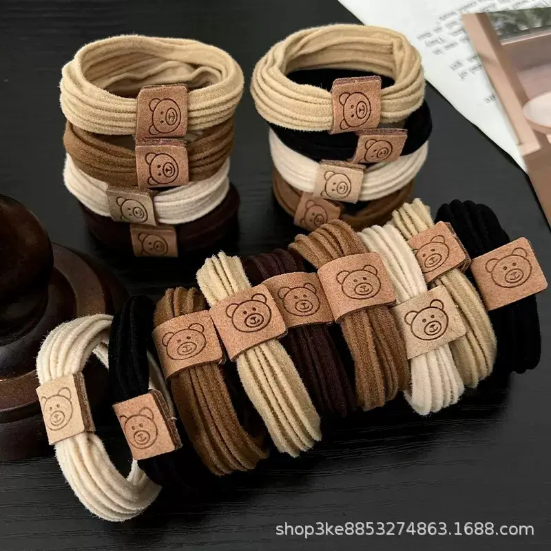 Rubber Band Thick Head Rope Hair High Elasticity Bear Label