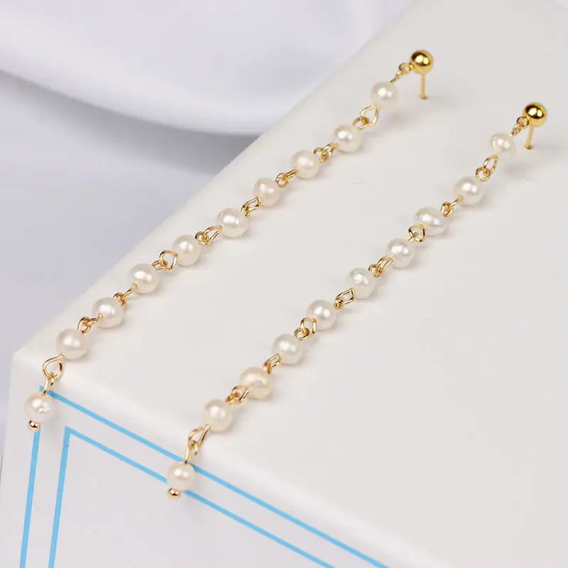 14K Gold Tassel Ear Wire Pearl 16cm - Image 6