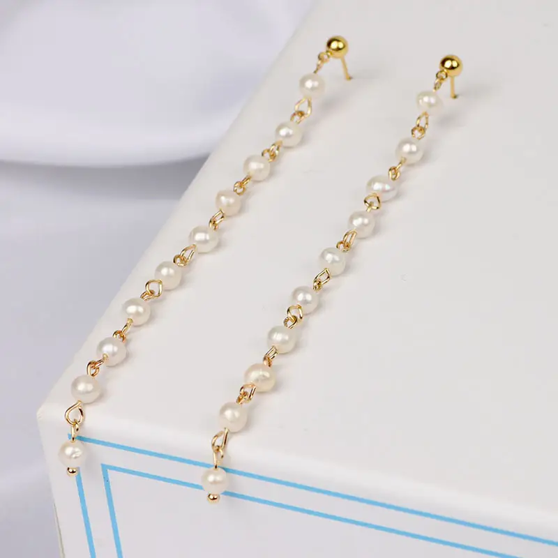 14K Gold Tassel Ear Wire Pearl 16cm - Image 7