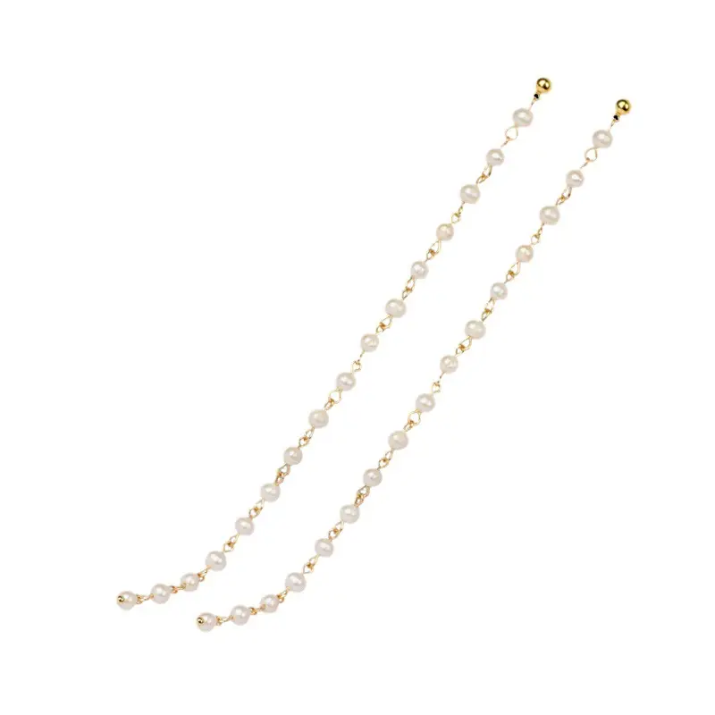 14K Gold Tassel Ear Wire Pearl 16cm - Image 9