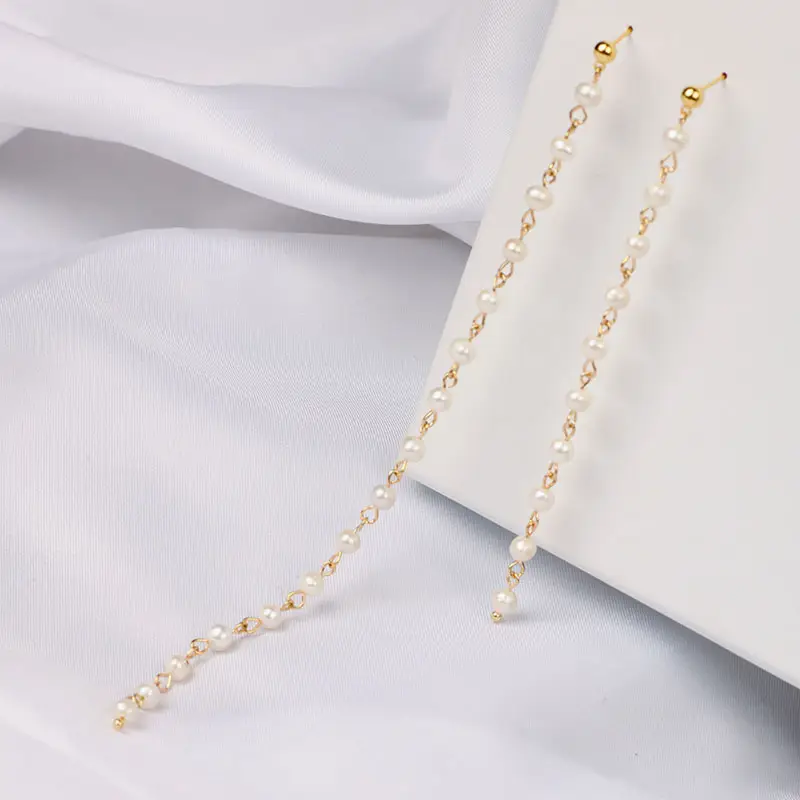 14K Gold Tassel Ear Wire Pearl 16cm — feature 10
