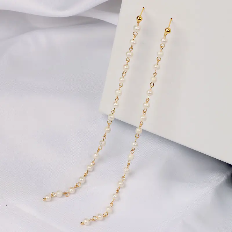 14K Gold Tassel Ear Wire Pearl 16cm — feature 11