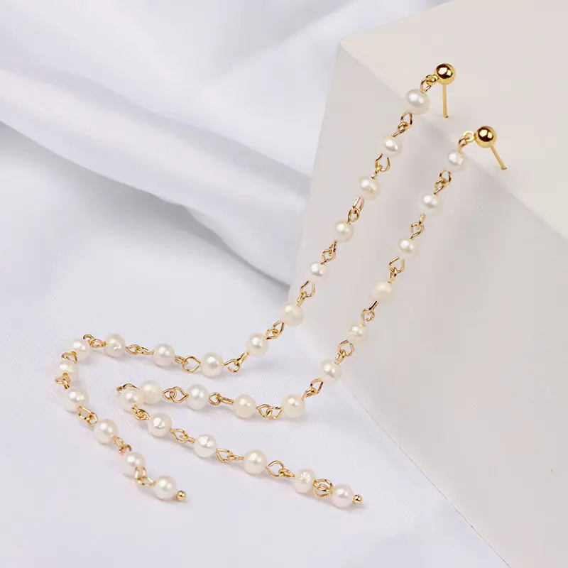 14K Gold Tassel Ear Wire Pearl 16cm — feature 12
